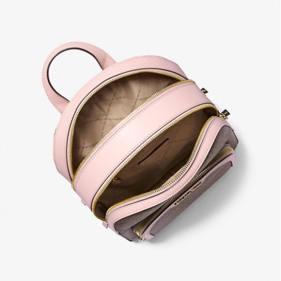 MICHAEL KORS JAYCEE MK SIGNATURE LOGO MEDIUM BACKPACK POWDER BLUSH - Picture 9 of 11